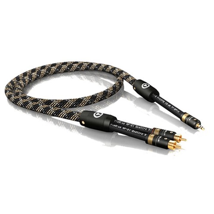 VIABLUE NF-S1 - T8 3.5 STEREO/RCA - Y-CABLES - 100 cm - Black