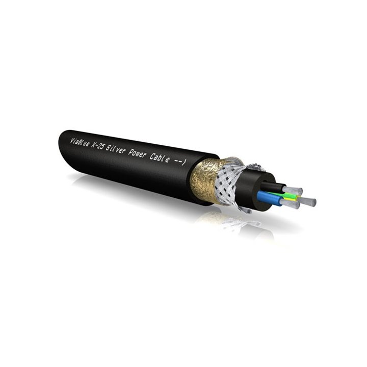 VIABLUE X-25 SILVER POWER 2,5 mm SCHUTZKONTAKT/IEC C15 - 200 cm - Black
