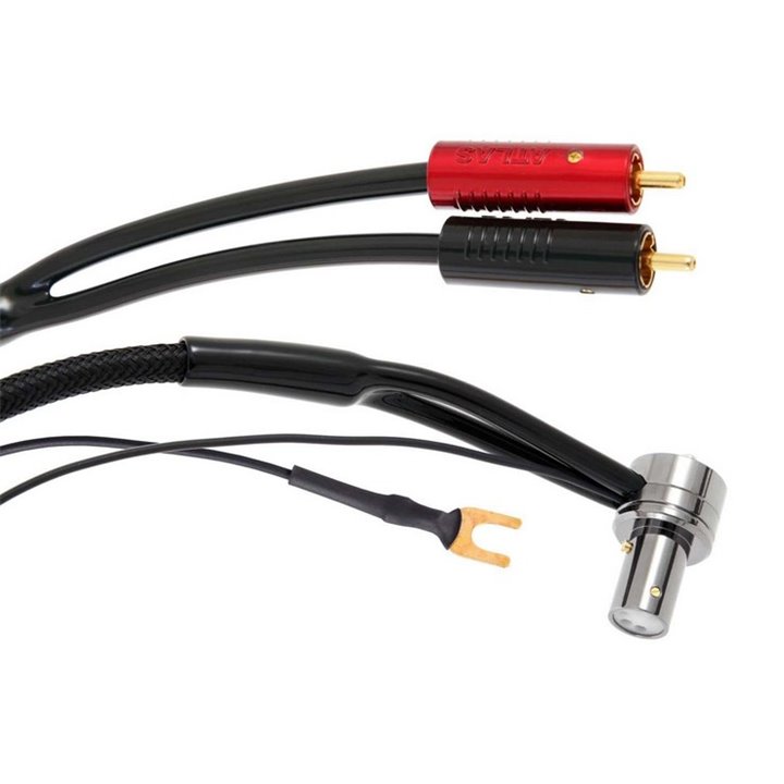 Atlas HYPER ACHROMATIC TONEARM RCA Kabel 2xRCA – 5 pin DIN prosty lub kątowy z żyłą uziemiającą - 0,75m.