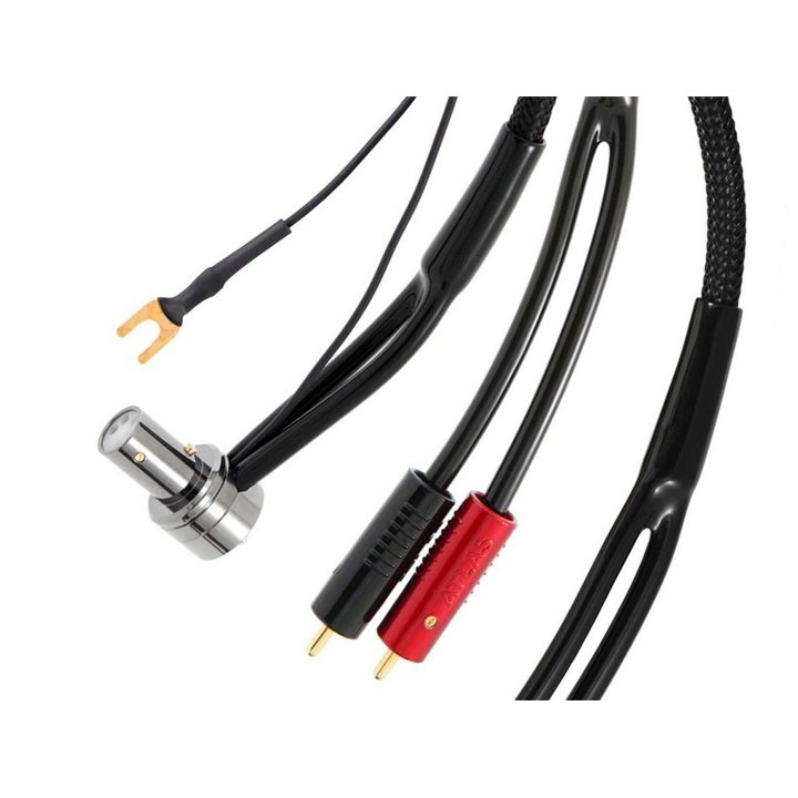 Atlas HYPER ACHROMATIC TONEARM RCA Kabel 2xRCA – 5 pin DIN prosty lub kątowy z żyłą uziemiającą - 0,75m.