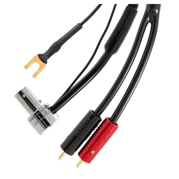Atlas HYPER ACHROMATIC TONEARM RCA Kabel 2xRCA – 5 pin DIN prosty lub kątowy z żyłą uziemiającą - 0,75m.