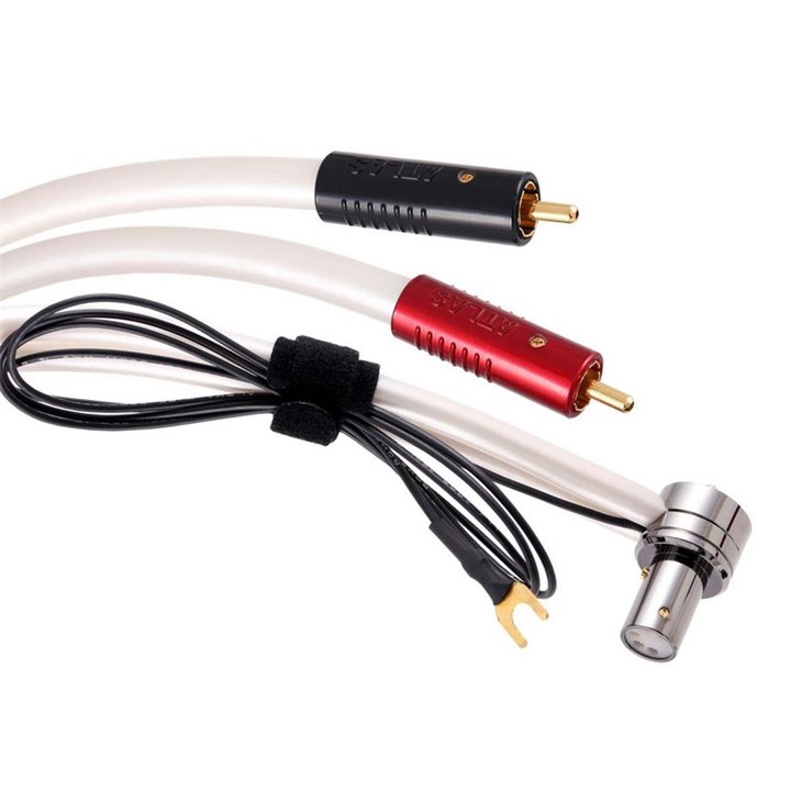 Atlas EQUATOR ACHROMATIC RCA TONEARM 2xRCA – 5 pin DIN prosty lub kątowy z żyłą uziemiającą - 3,0m.