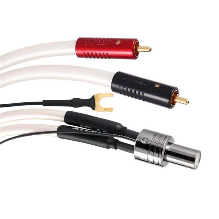 Atlas EQUATOR ACHROMATIC RCA TONEARM 2xRCA – 5 pin DIN prosty lub kątowy z żyłą uziemiającą - 3,0m.