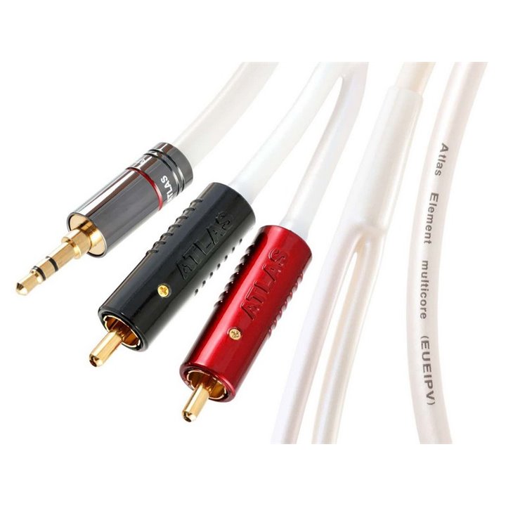 Atlas ELEMENT METIK 3,5MM – ACHROMATIC RCA Kabel Jack 3,5mm - 2xRCA - 0,75m.