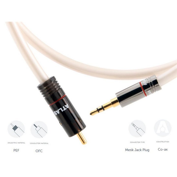 Atlas HYPER METIK 3,5MM – ACHROMATIC S/PDIF Kabel Jack 3,5mm – 1xRCA S/PDIF - 2,0m.