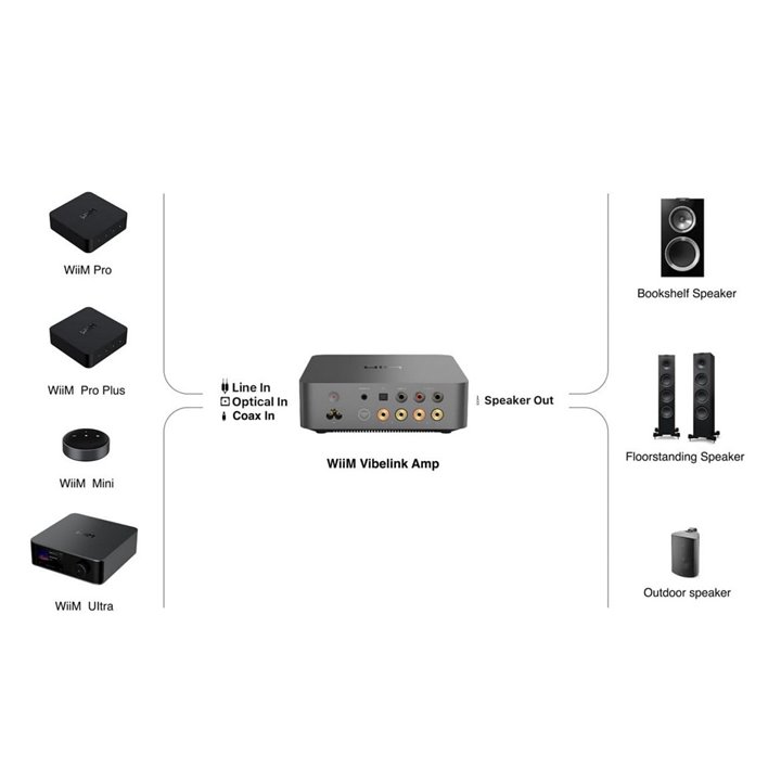 WiiM Vibelink wzmacniacz z DAC - szary metalic