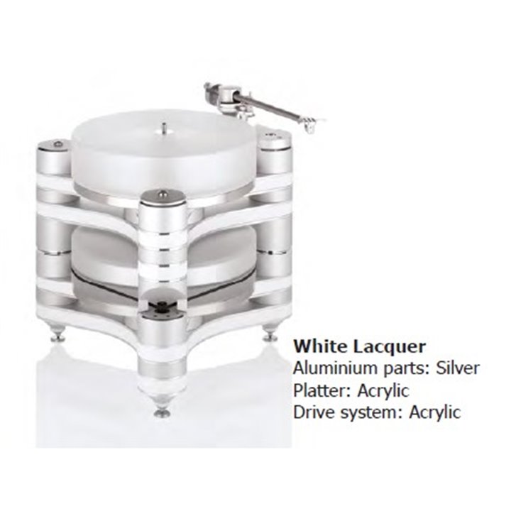 ClearAudio Master Innovation TT052/W-III-baza gramofonu White Lacquer Aluminium parts:Black, Platter:Acrylic, Drive system:Black