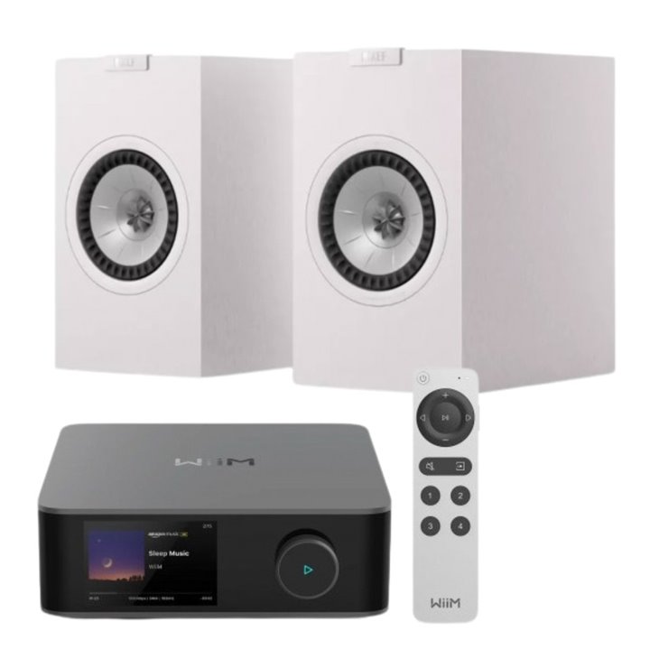 WiiM AMP Ultra + KEF Q1 Meta (Biała Satyna) – Zestaw stereo Hi-Fi - Raty 0% - Gwarancja producenta - Salon Łódź