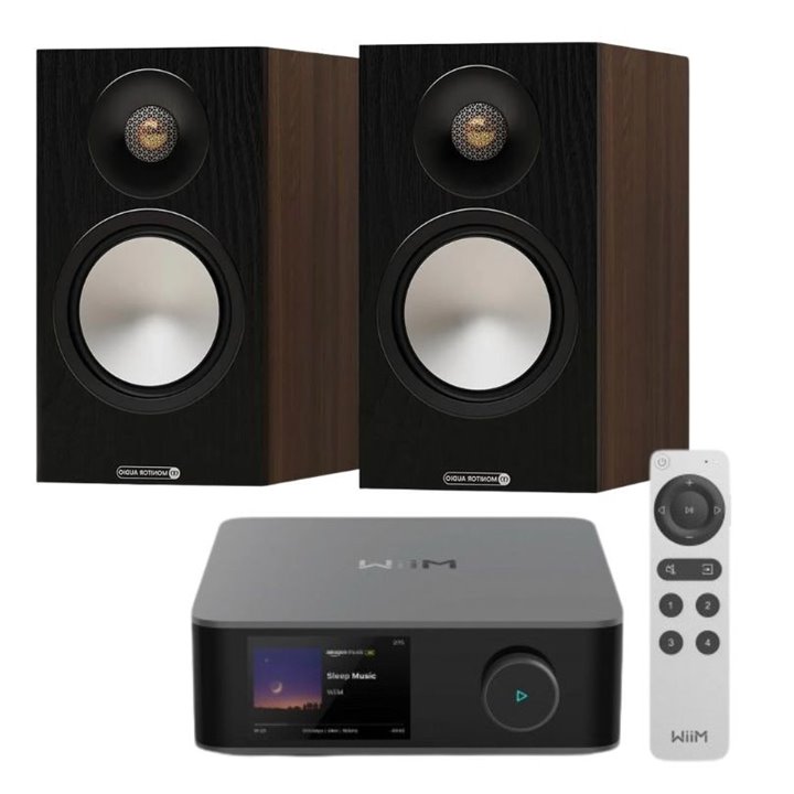 WiiM AMP Ultra + Monitor Audio Bronze 50 7G (Orzech) – Zestaw stereo Hi-Fi - RATY 0% - GWARANCJA PRODUCENTA - SALON ŁÓDŹ