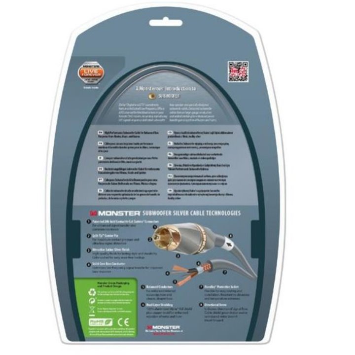 Monster Cable 400sw 1xRCA/1xRCA przewód kabel do subwoofera 5m