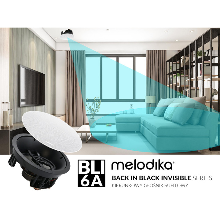 Melodika BLI6A (BLI 6A) kierunkowy głośnik instalacyjny ścienny / sufitowy okrągły do zabudowy, pochylony 15° - 1 szt